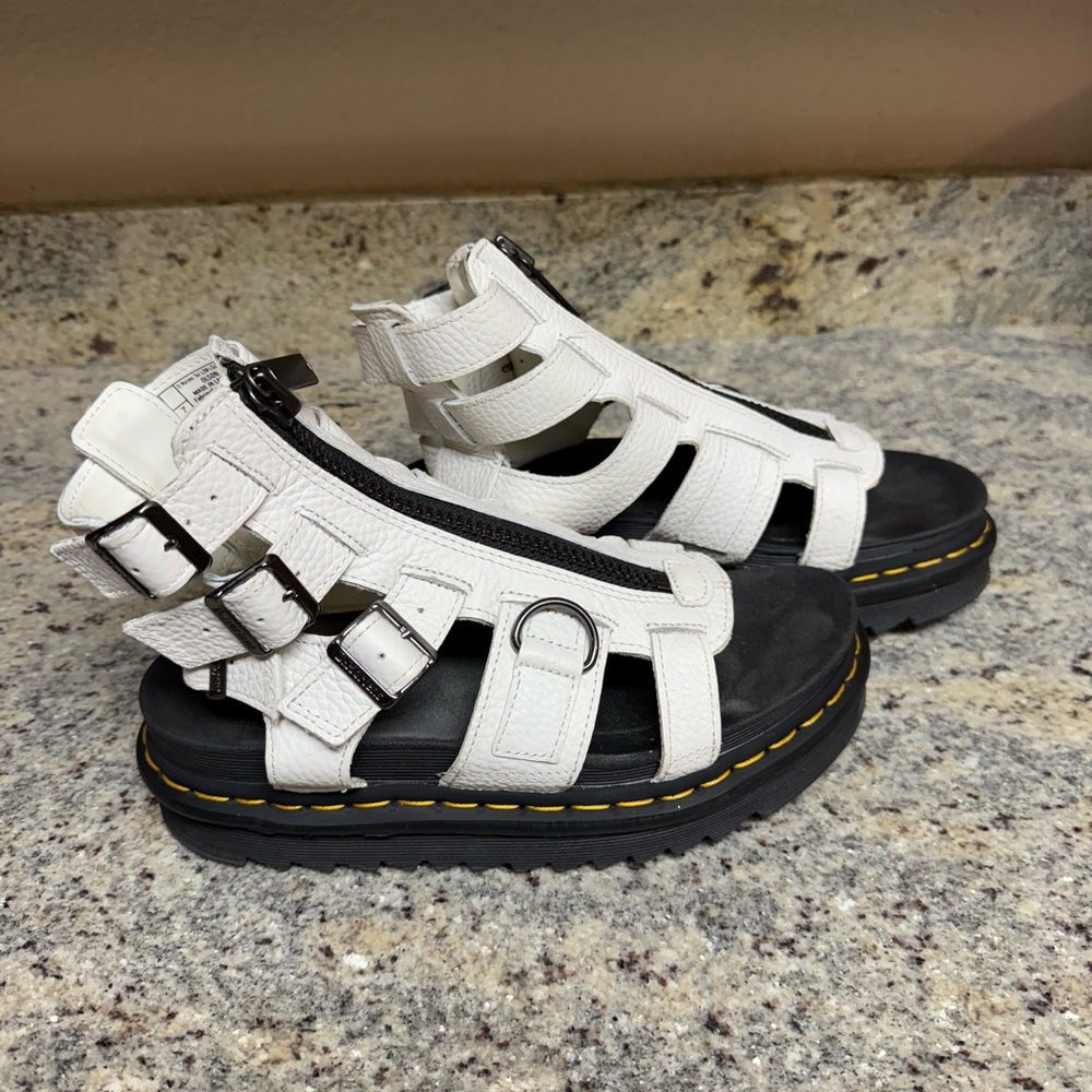 Dr. Martens White Gladiator Sandals